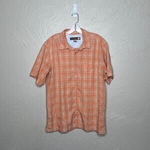Quiksilver Orange Button-Down Shirt - Size Medium